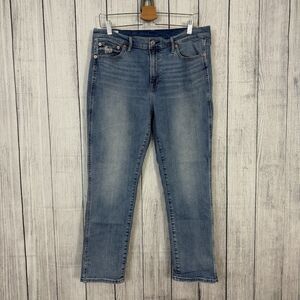 Gap Women's 16R / 33 Blue Vintage Slim Mid-Rise Medium Wash Denim Cropped Jeans